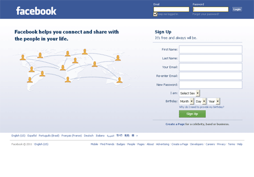 facebook.com 2010 clone site
