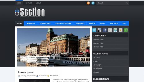 Section Blogger Template