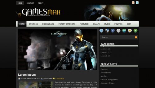 Games Max Blogger Template
