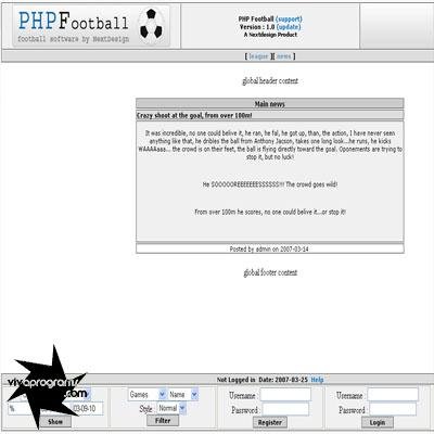 PHP Football Script