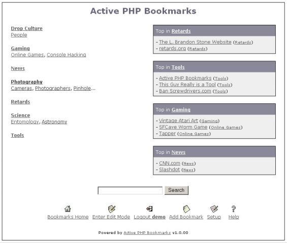 Active PHP Bookmarks